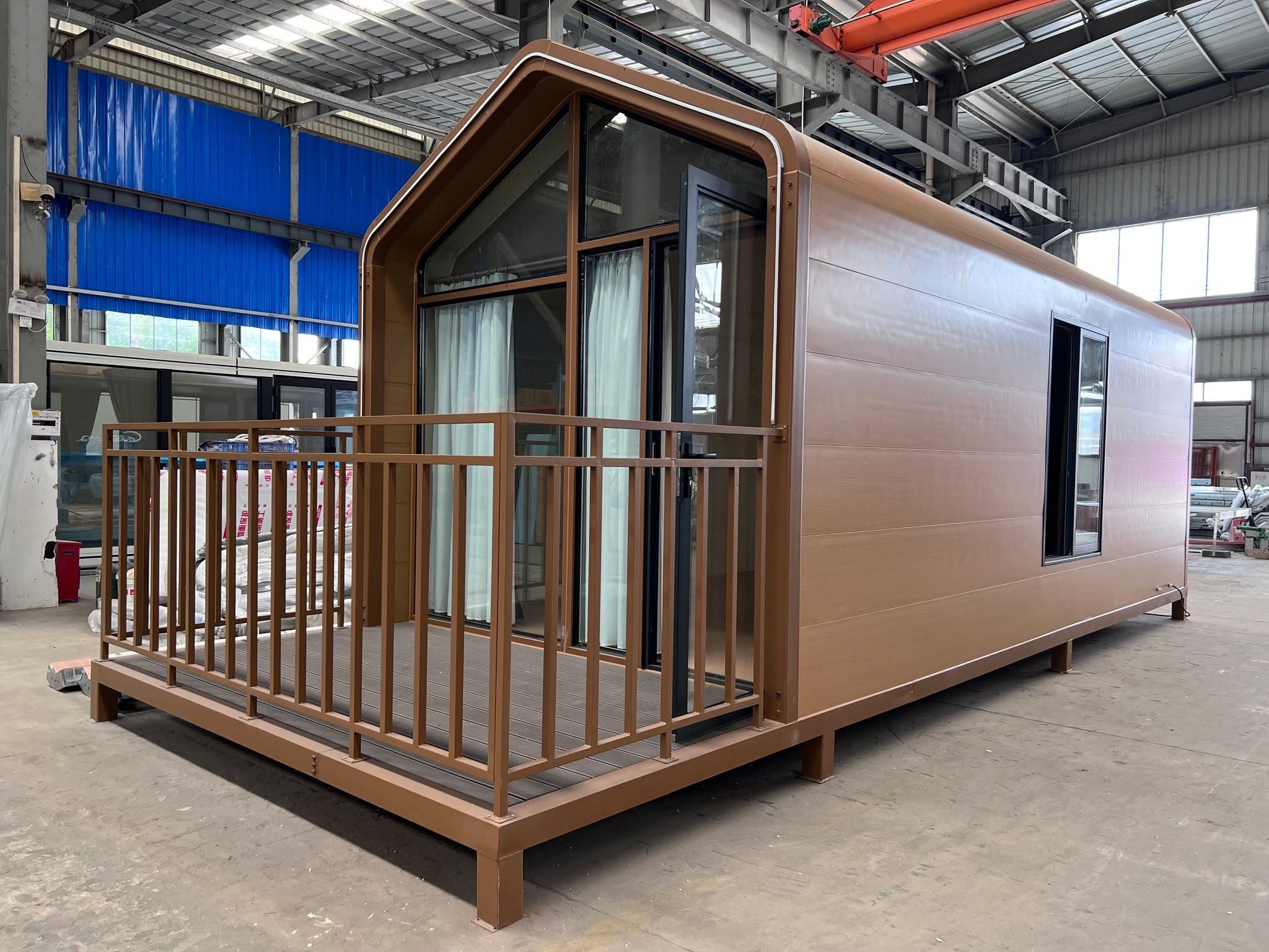 Upcoming wood-clad gable casita concept with deck