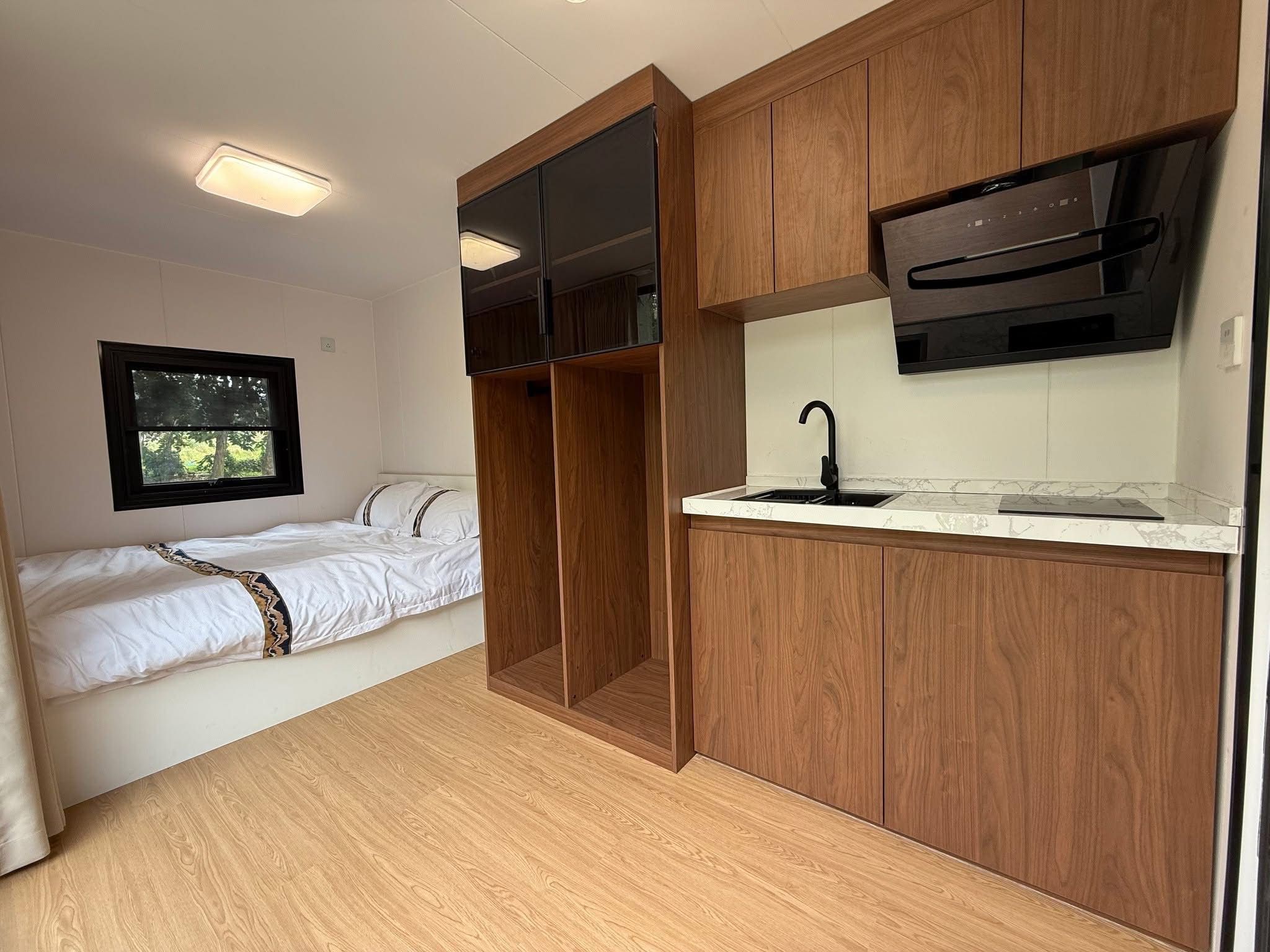 Upcoming compact kitchen and bedroom interior concept