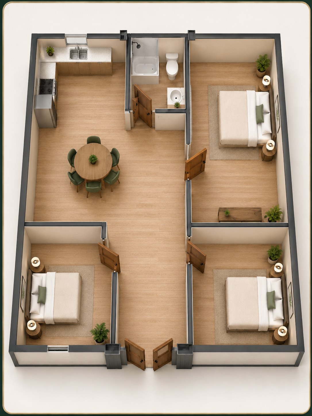 40ft 2.5D floor plan option B