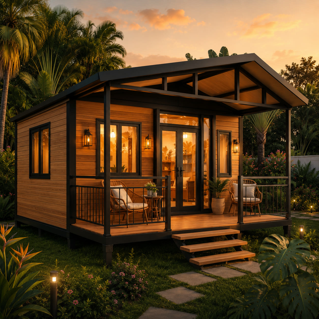 10ft full roof natural wood