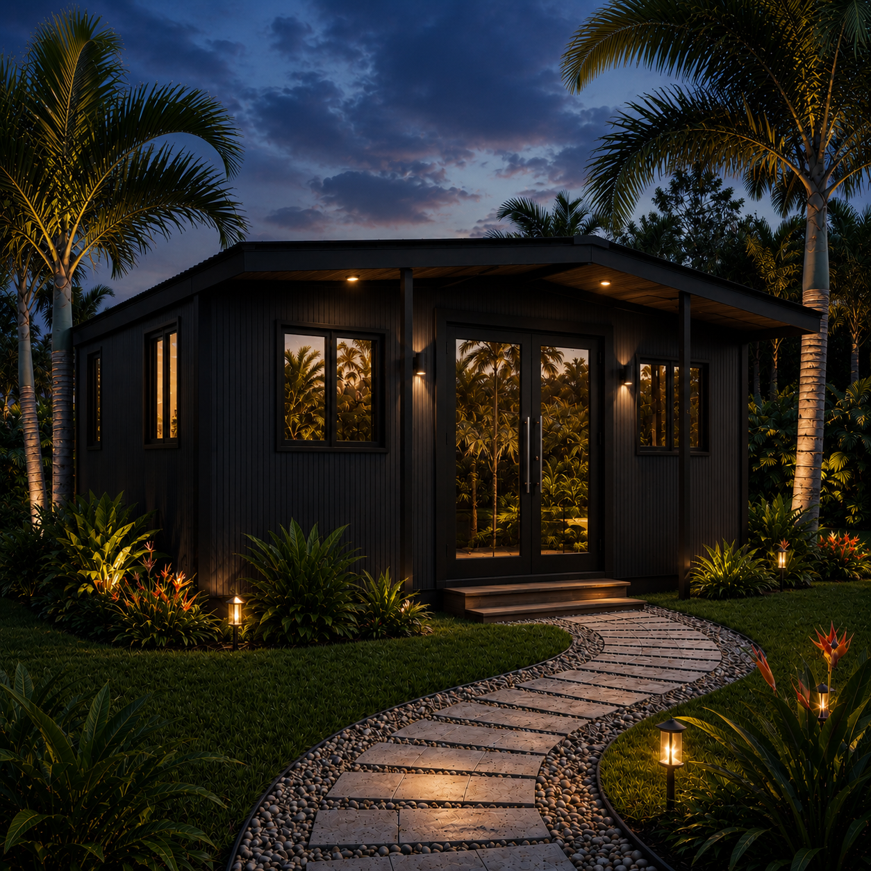 Sloped roof charcoal black