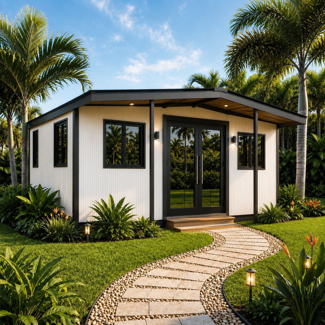 Sloped roof off-white