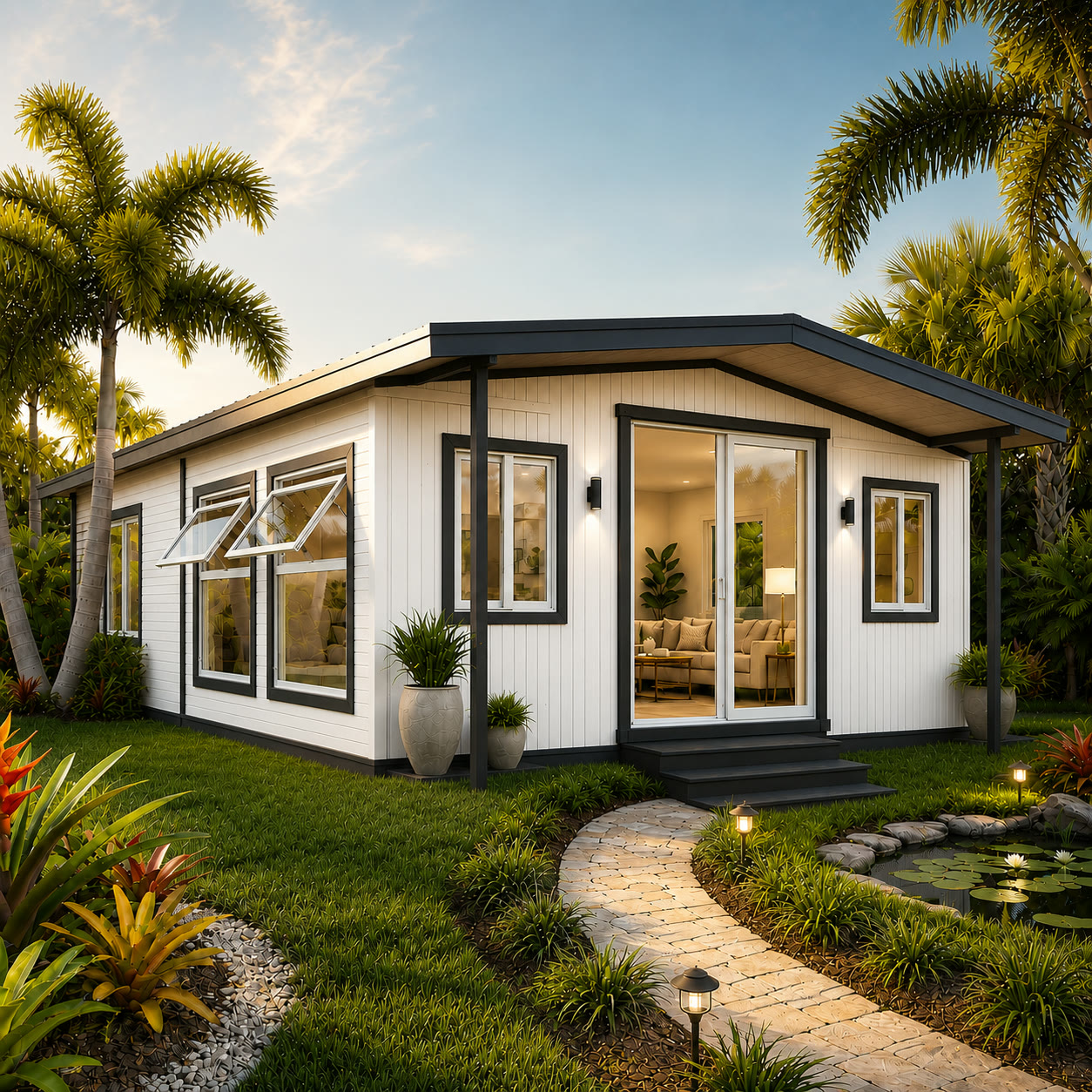 30ft sloped roof off-white