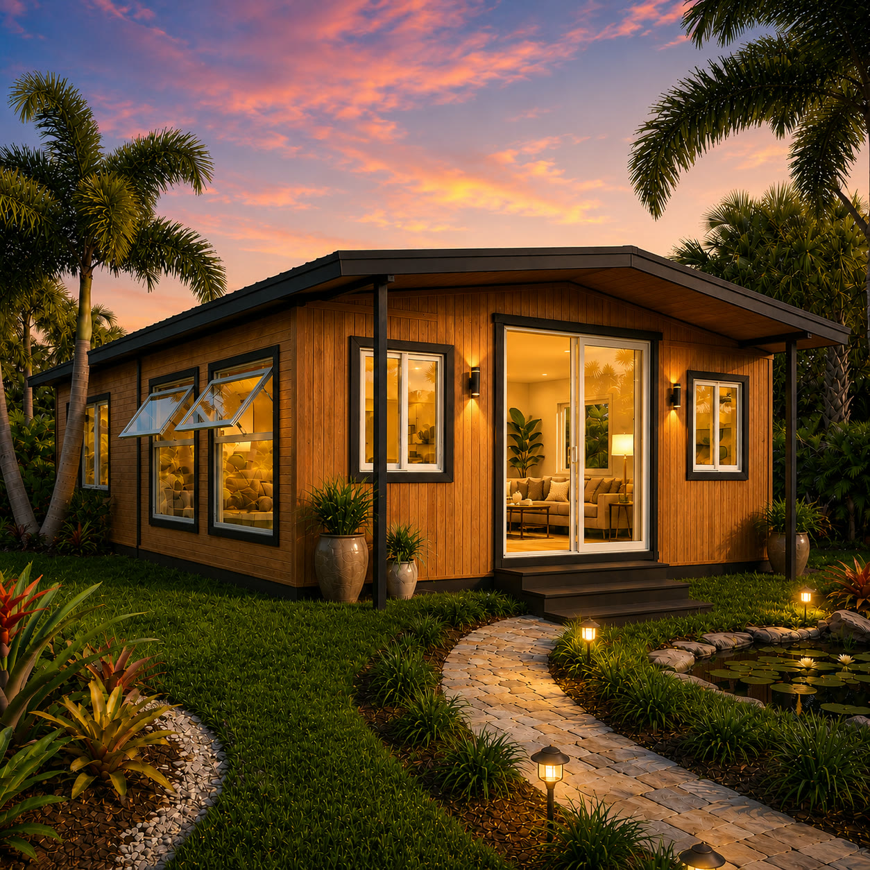 30ft sloped roof natural wood