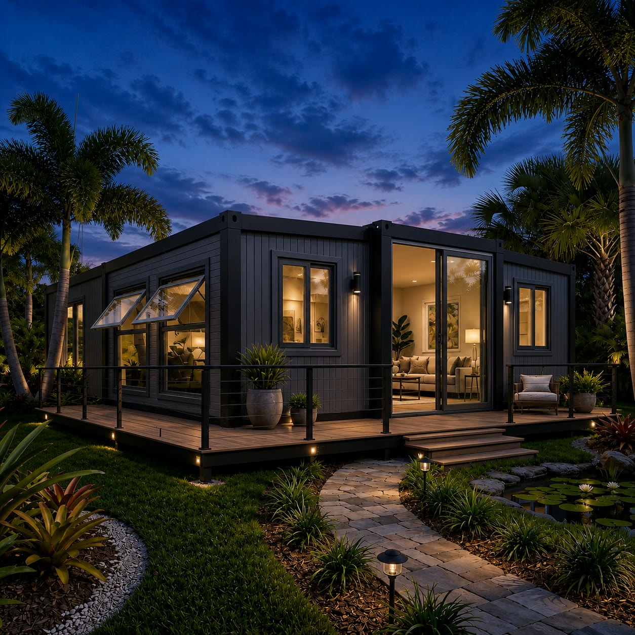 30ft front terrace charcoal gray