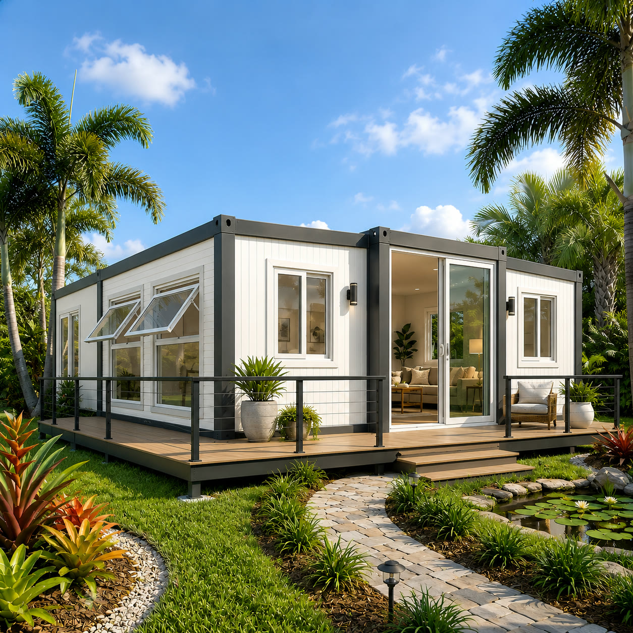 30ft front terrace off-white