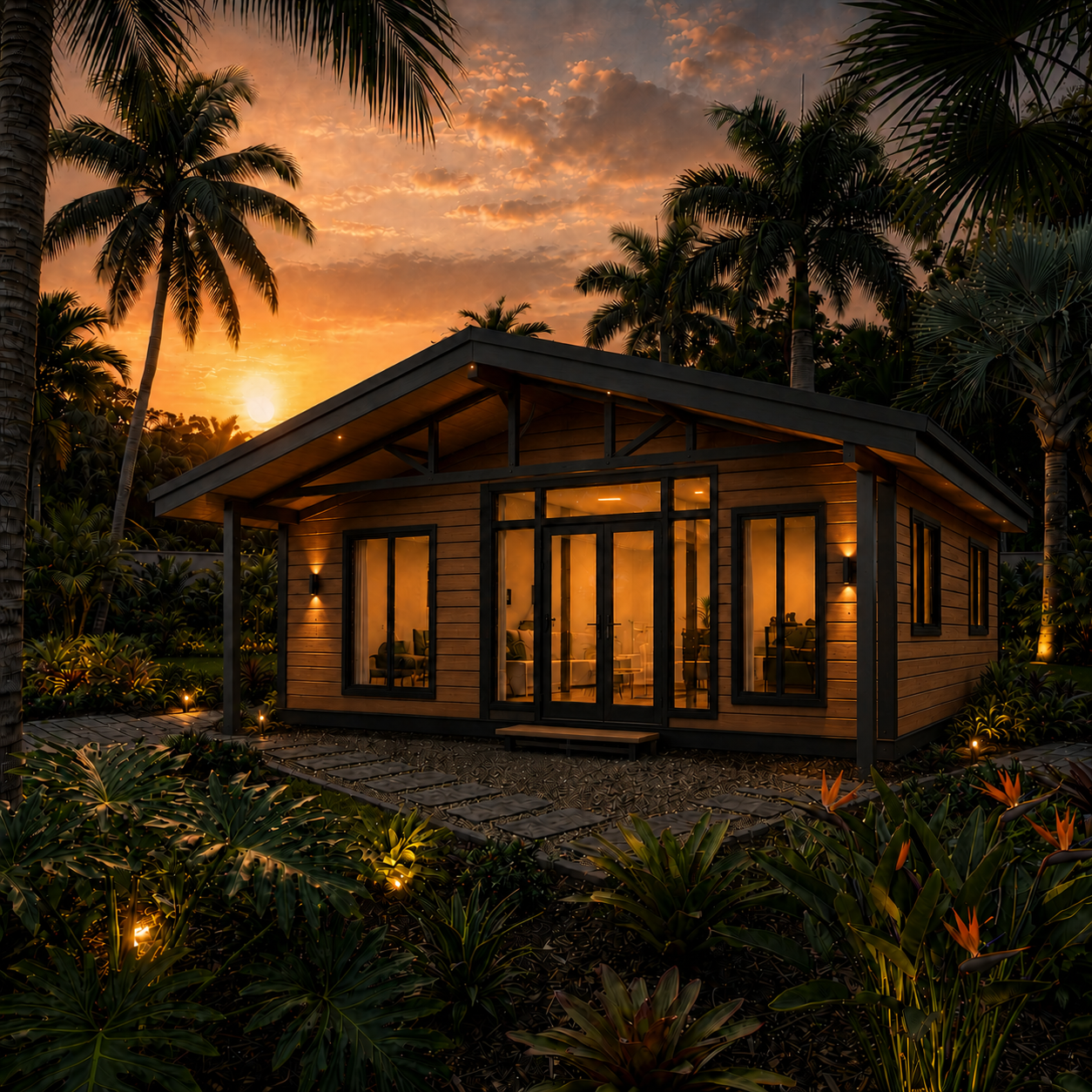 40ft half roof natural wood