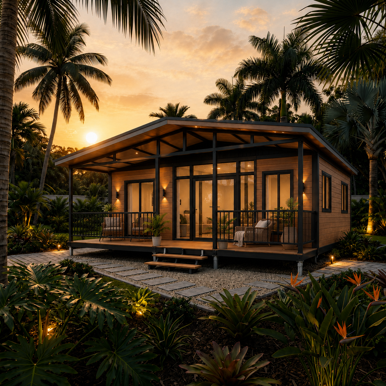 40ft full roof and terrace natural wood