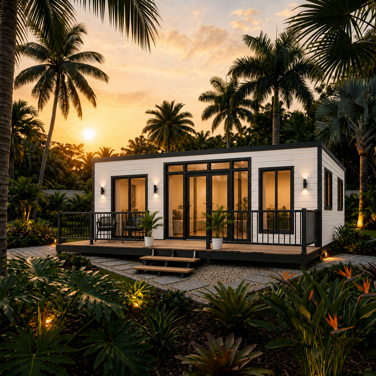 40ft outside deck terrace off-white